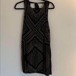 Velvet Geometric Print Dress
